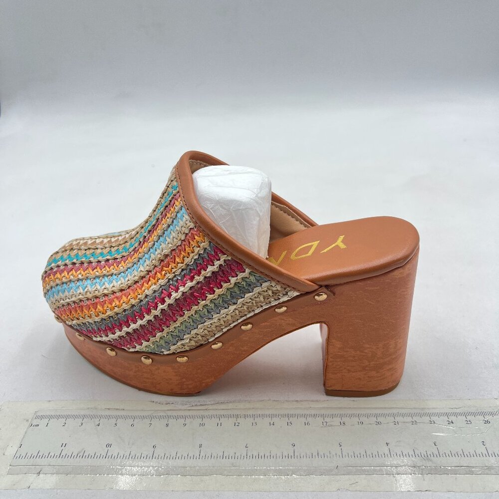 Ydn Multi Platform Slip On Clogs Mules Cork High … - image 2